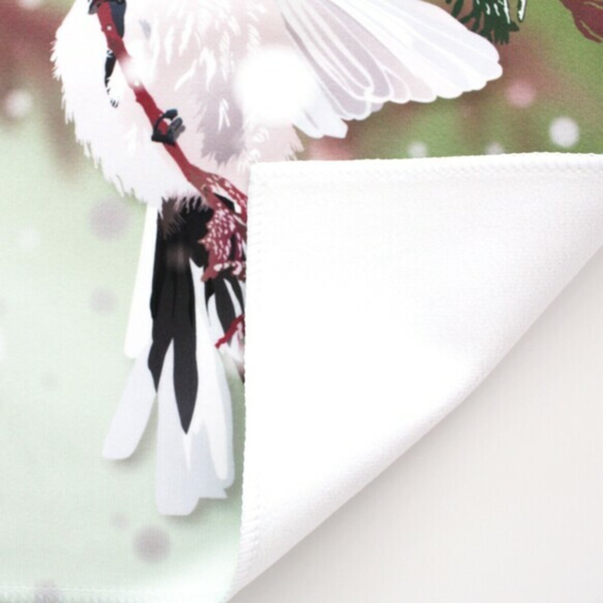 ハンドタオル とりアート シマエナガ 羽ばたき