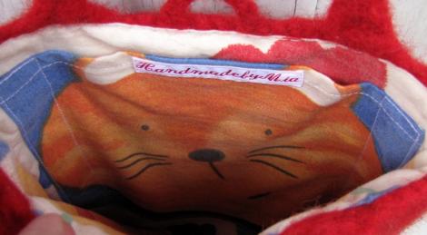 羊毛フェルトバッグ 小鳥とお友達コレクション ネコちゃんと一緒 A - 小鳥雑貨専門のお店 スウィート・バーディー・ブティック