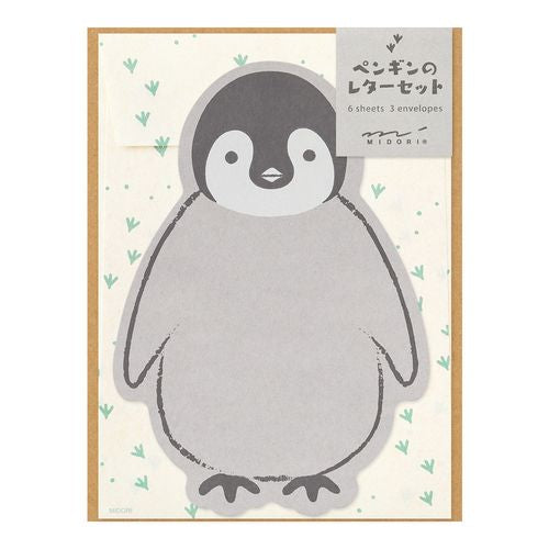 レターセット　ダイカット　ペンギン