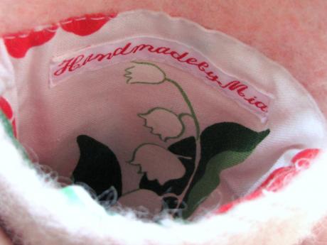 30% OFF 羊毛フェルト ポーチ 小鳥とスズラン ライトピンク - 小鳥雑貨専門のお店 スウィート・バーディー・ブティック