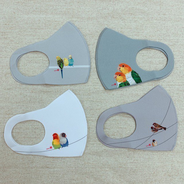 マスク とりアート セキセイインコ Mサイズ