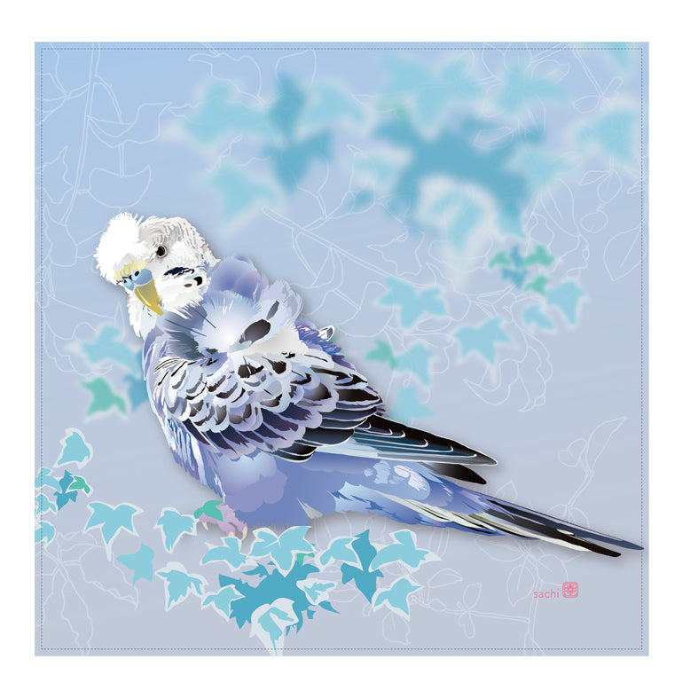 ハンドタオル とりアート 羽衣セキセイインコ