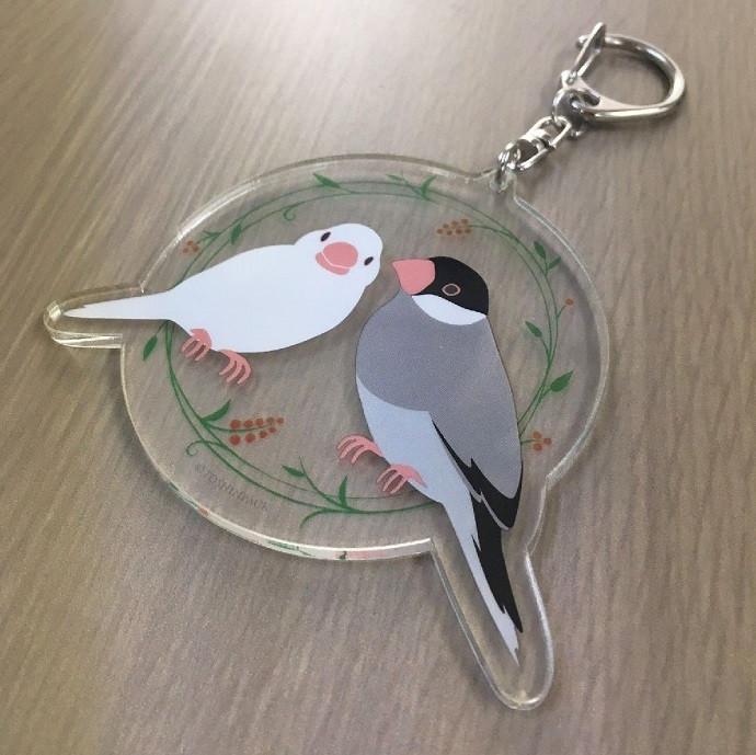 pi: アクリルキーホルダー 文鳥