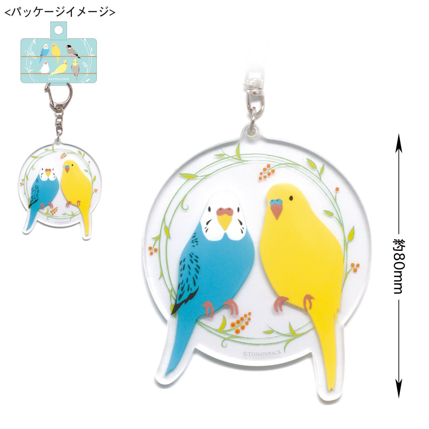pi: アクリルキーホルダー セキセイインコ