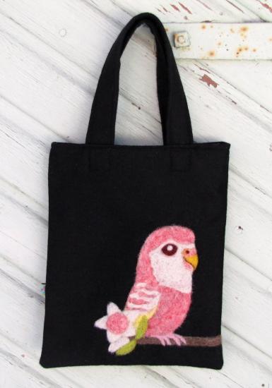 30% OFF 愛鳥コレクション アキクサインコ A5トート ブラック - 小鳥雑貨専門のお店 スウィート・バーディー・ブティック