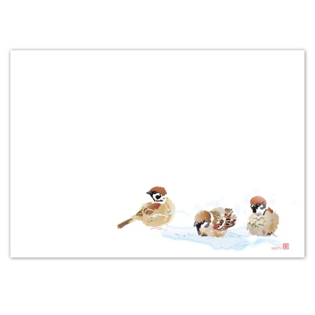 メモ帳 雀の姿 - 小鳥雑貨専門のお店 スウィート・バーディー・ブティック