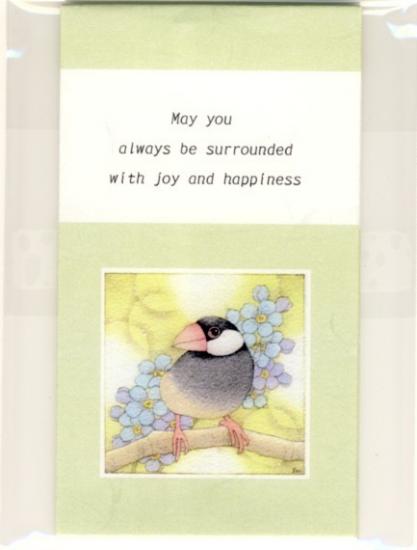 和紙 ぽち袋 ミニ封筒 文鳥 忘れな草 英語版 (3枚セット) - 小鳥雑貨専門のお店 スウィート・バーディー・ブティック