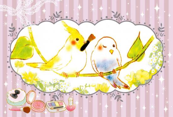 ポストカード おしゃれ (オカメインコ & セキセイインコ) - 小鳥雑貨専門のお店 スウィート・バーディー・ブティック