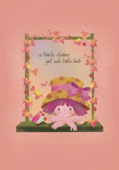 メモ帳  little chattering 少女と小鳥 - 小鳥雑貨専門のお店 スウィート・バーディー・ブティック