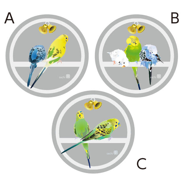 アクリルコースター　とりアート　セキセイインコ　B