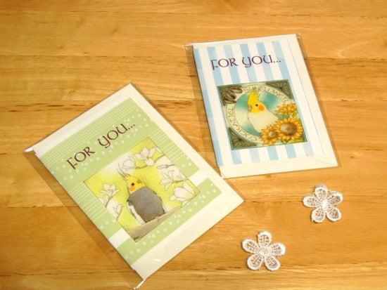 メッセージカード オカメインコ こぶし - 小鳥雑貨専門のお店 スウィート・バーディー・ブティック