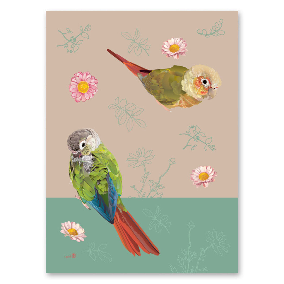 レターセット とりアート ウロコインコ