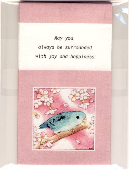 和紙　ぽち袋　ミニ封筒　サザナミインコ　桜　英語版　(3枚セット） - 小鳥雑貨専門のお店　スウィート・バーディー・ブティック