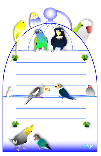 鳥カゴNO2 ポストカード - 小鳥雑貨専門のお店 スウィート・バーディー・ブティック