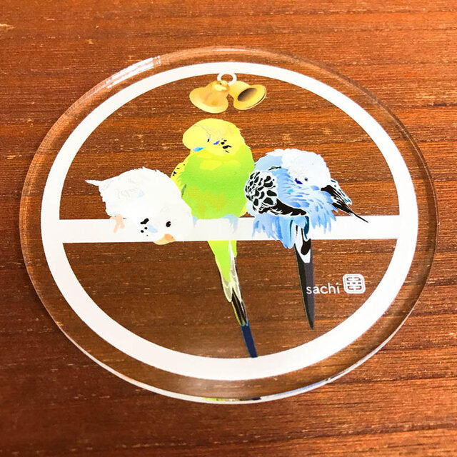 アクリルコースター　とりアート　セキセイインコ　B