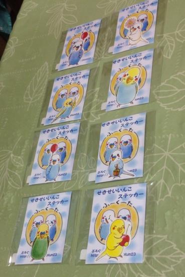 ステッカー セキセイインコ アルビノ - 小鳥雑貨専門のお店 スウィート・バーディー・ブティック