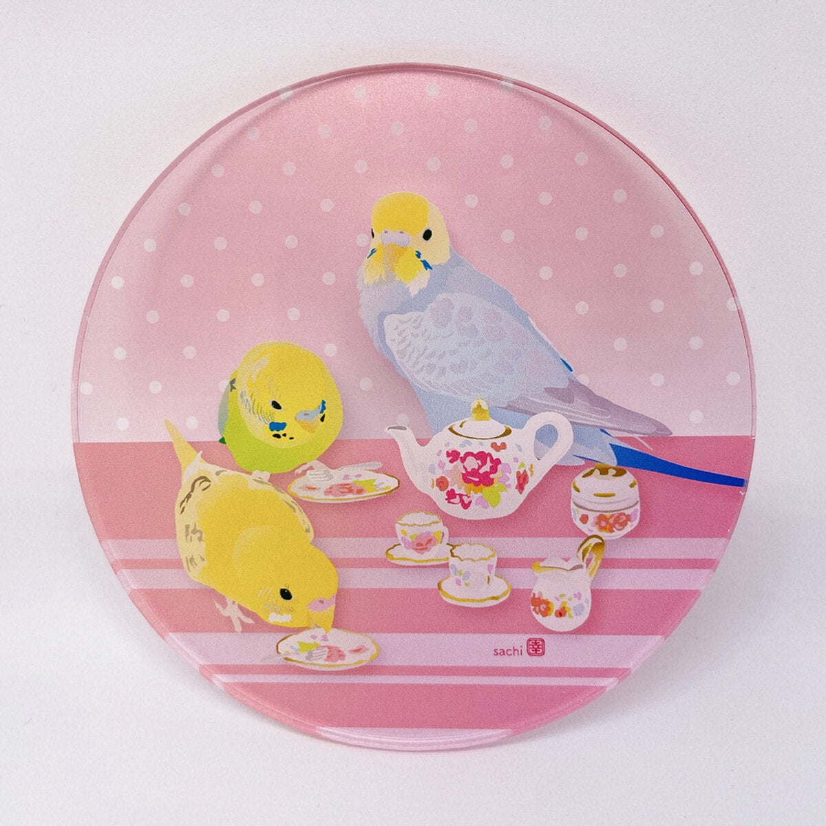 アクリルコースター とりアート お茶会いんこ セキセイインコ