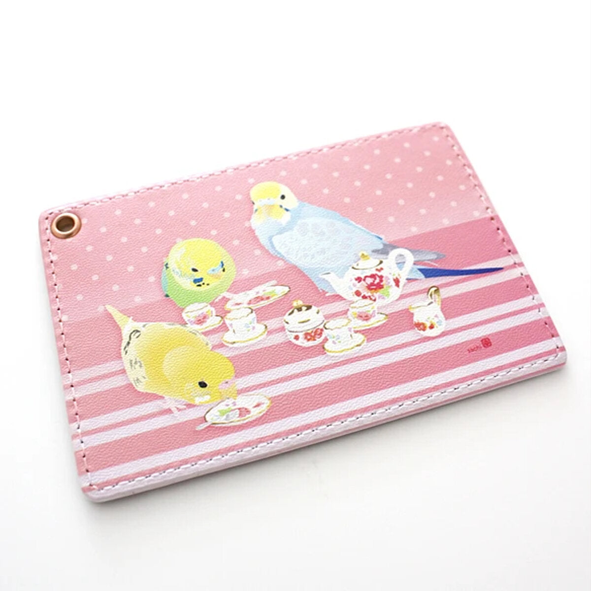 パスケース とりアート お茶会いんこ セキセイインコ