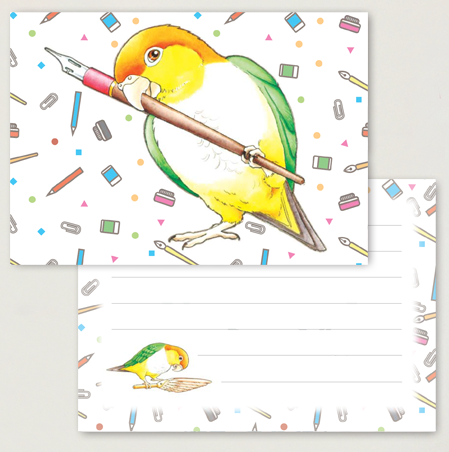 メモ帳 シロハラインコ メモ帳 - 小鳥雑貨専門のお店 スウィート・バーディー・ブティック