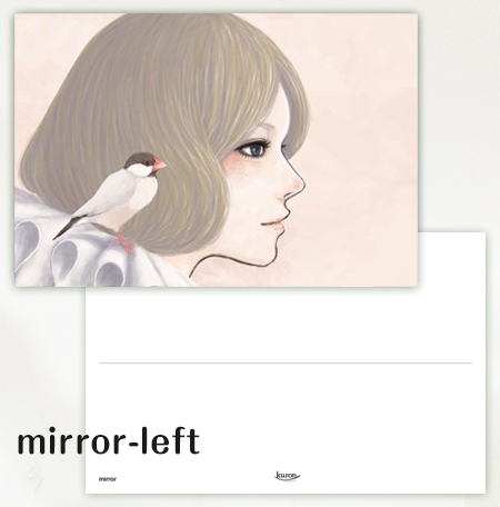 ポストカード mirror-left 文鳥 - 小鳥雑貨専門のお店 スウィート・バーディー・ブティック