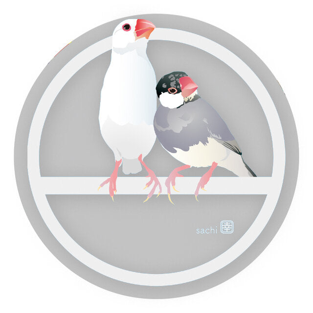 アクリルコースター とりアート 文鳥 のび