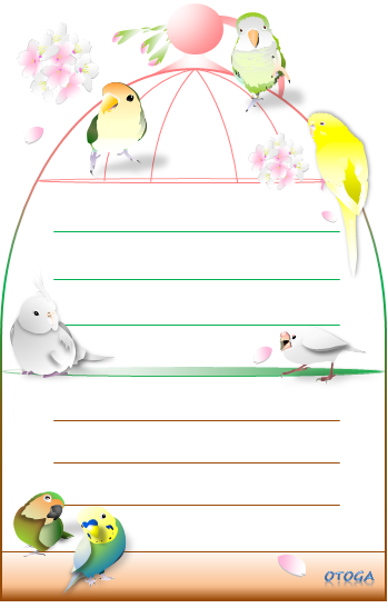 鳥カゴNO5 ポストカード - 小鳥雑貨専門のお店 スウィート・バーディー・ブティック