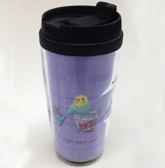 タンブラー ぶどう大好きインコ パープル - 小鳥雑貨専門のお店 スウィート・バーディー・ブティック