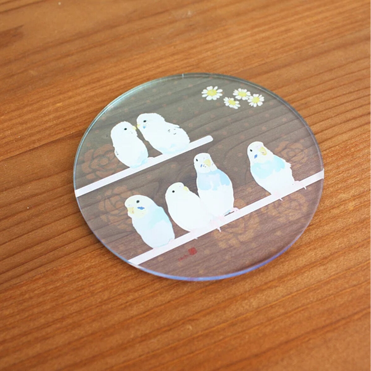 アクリルコースター とりアート ゆめいろいんこ セキセイインコ