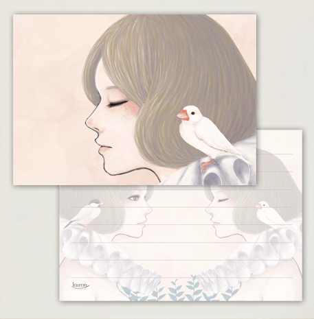 メモ帳 Mirror-right 文鳥 - 小鳥雑貨専門のお店 スウィート・バーディー・ブティック