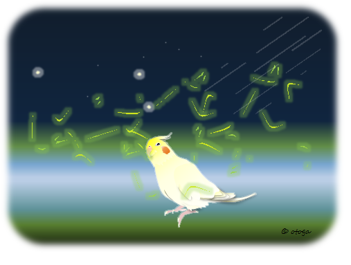 宇宙オカメインコ7 ポストカード - 小鳥雑貨専門のお店 スウィート・バーディー・ブティック