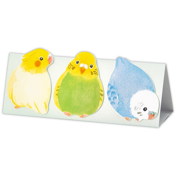 ダイカット付せん ちょこんとインコ! セキセイインコ、オカメインコ