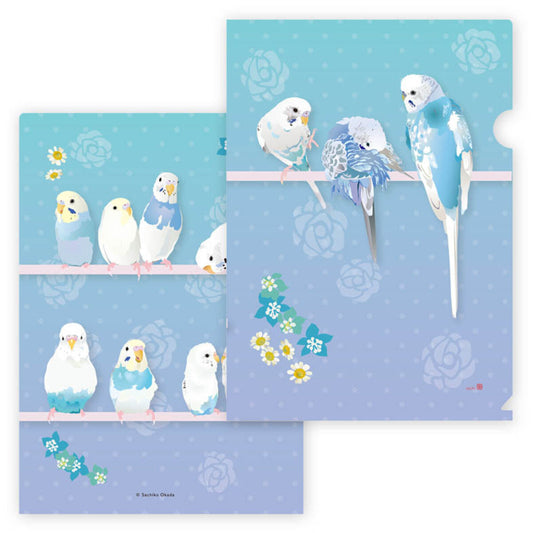 A4 クリアファイル とりアート ゆめいろいんこ セキセイインコ