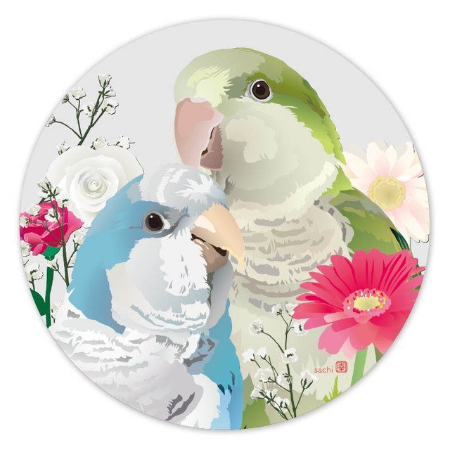 アクリルコースター とりアート オキナブーケ オキナインコ