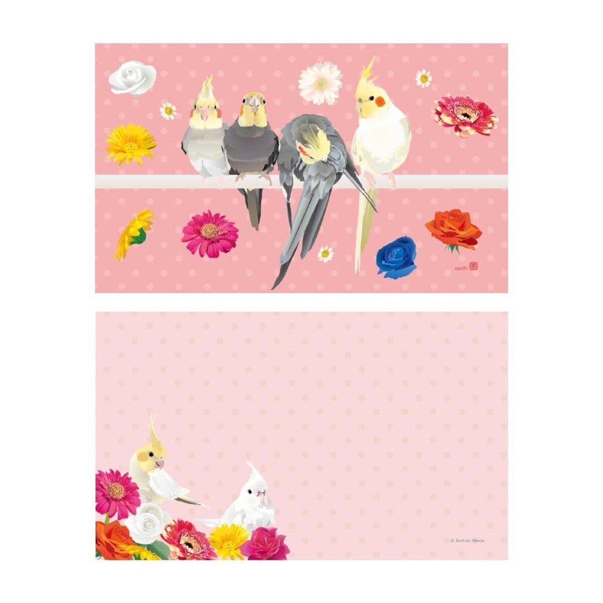 名刺サイズメモカード とりアート オカメインコ