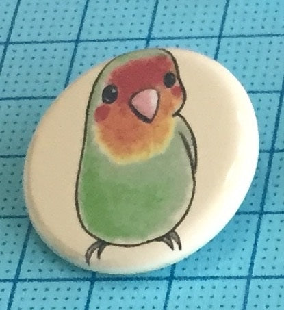 缶バッジ コザクラインコ - 小鳥雑貨専門のお店 スウィート・バーディー・ブティック