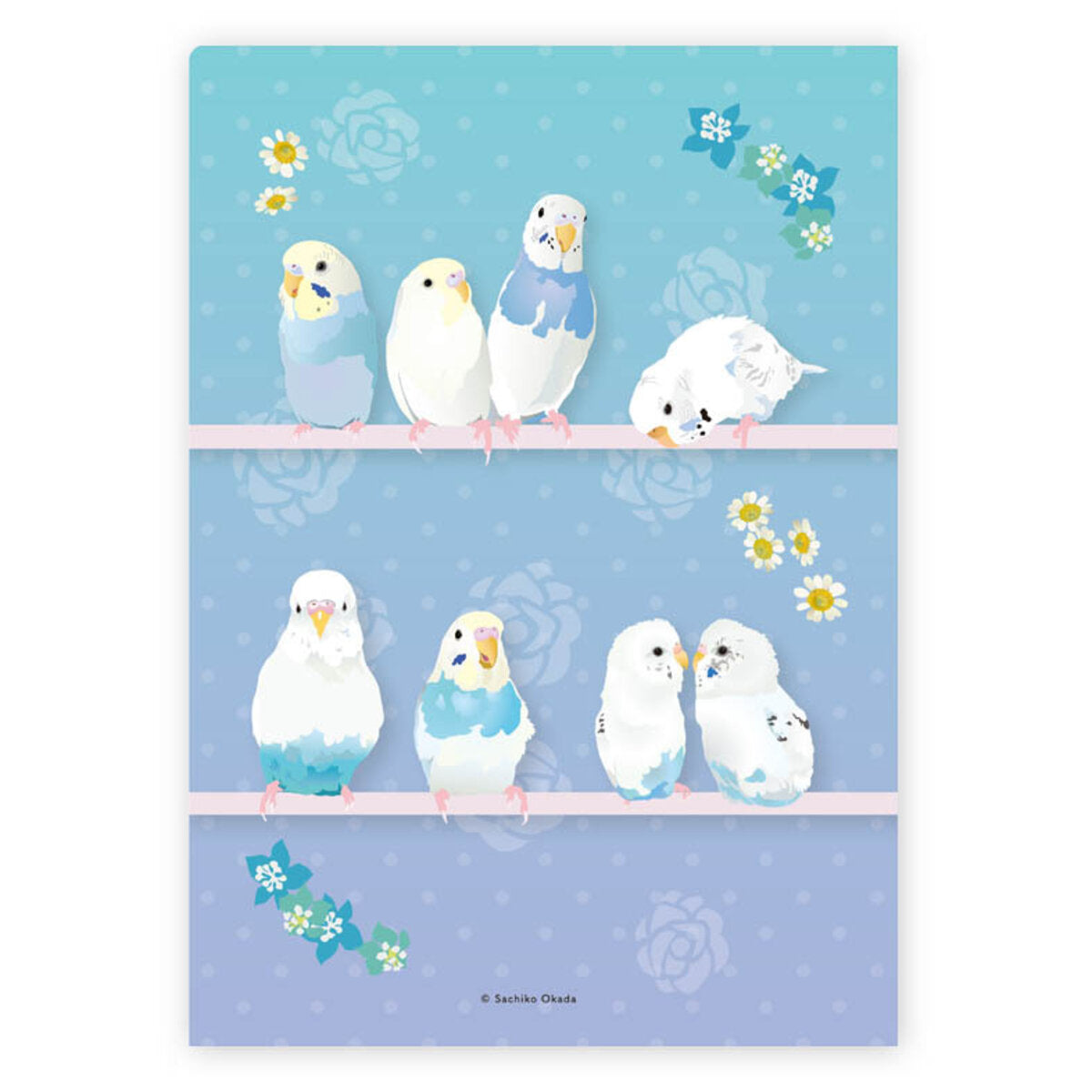 A4 クリアファイル とりアート ゆめいろいんこ セキセイインコ