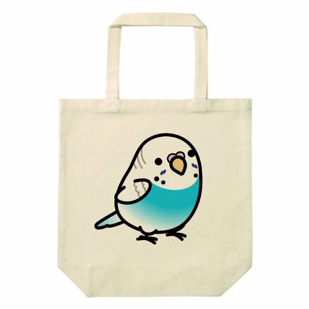 Chubby Bird セキセイインコ ドミナント パイド スカイブルー  スタンダードキャンバストートバッグ Mサイズ ナチュラル 12oz 受注製作 メーカー直送 クーポン利用不可