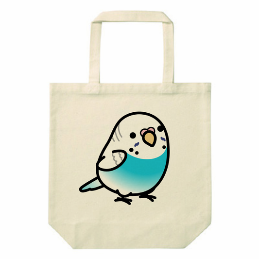 Chubby Bird セキセイインコ ドミナント パイド スカイブルー  スタンダードキャンバストートバッグ Mサイズ ナチュラル 12oz 受注製作 メーカー直送 クーポン利用不可