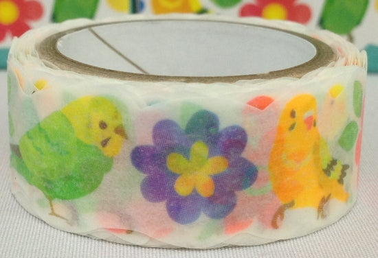 ナミナミネオン・マスキングテープ インコ - 小鳥雑貨専門のお店 スウィート・バーディー・ブティック