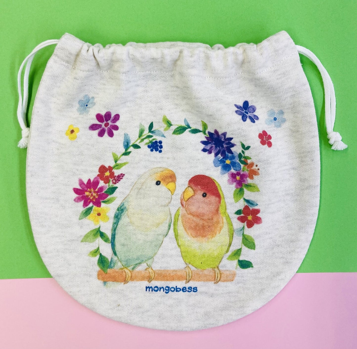 巾着 コザクラインコ 鳥カゴことりシリーズ Mサイズ