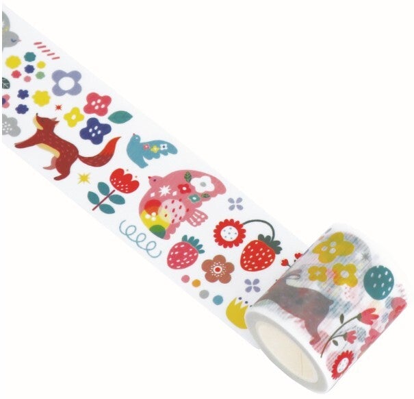 養生テープ 森の中の小鳥と動物たち