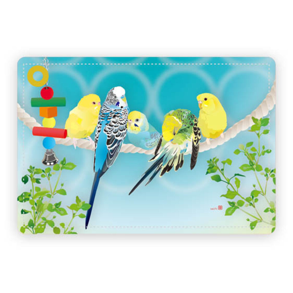 パスケース とりアート 初夏セキセイ セキセイインコ