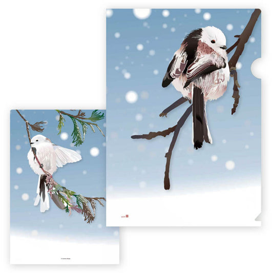 A4 クリアファイル とりアート シマエナガ  ブルースノー