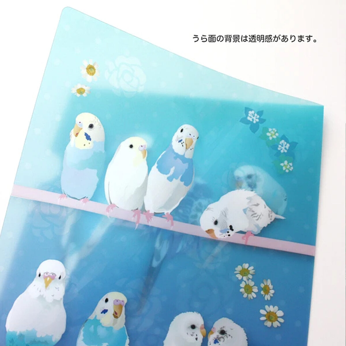 A4　クリアファイル　とりアート　ゆめいろいんこ　セキセイインコ