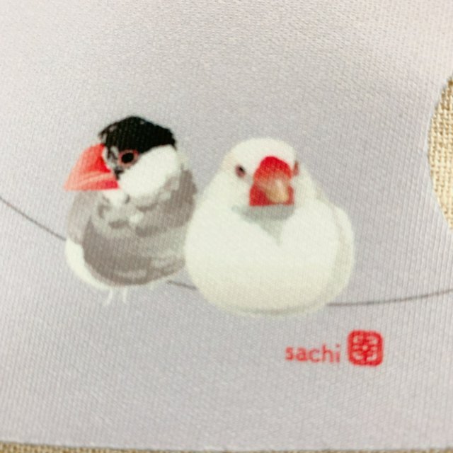 マスク とりアート 文鳥 Sサイズ