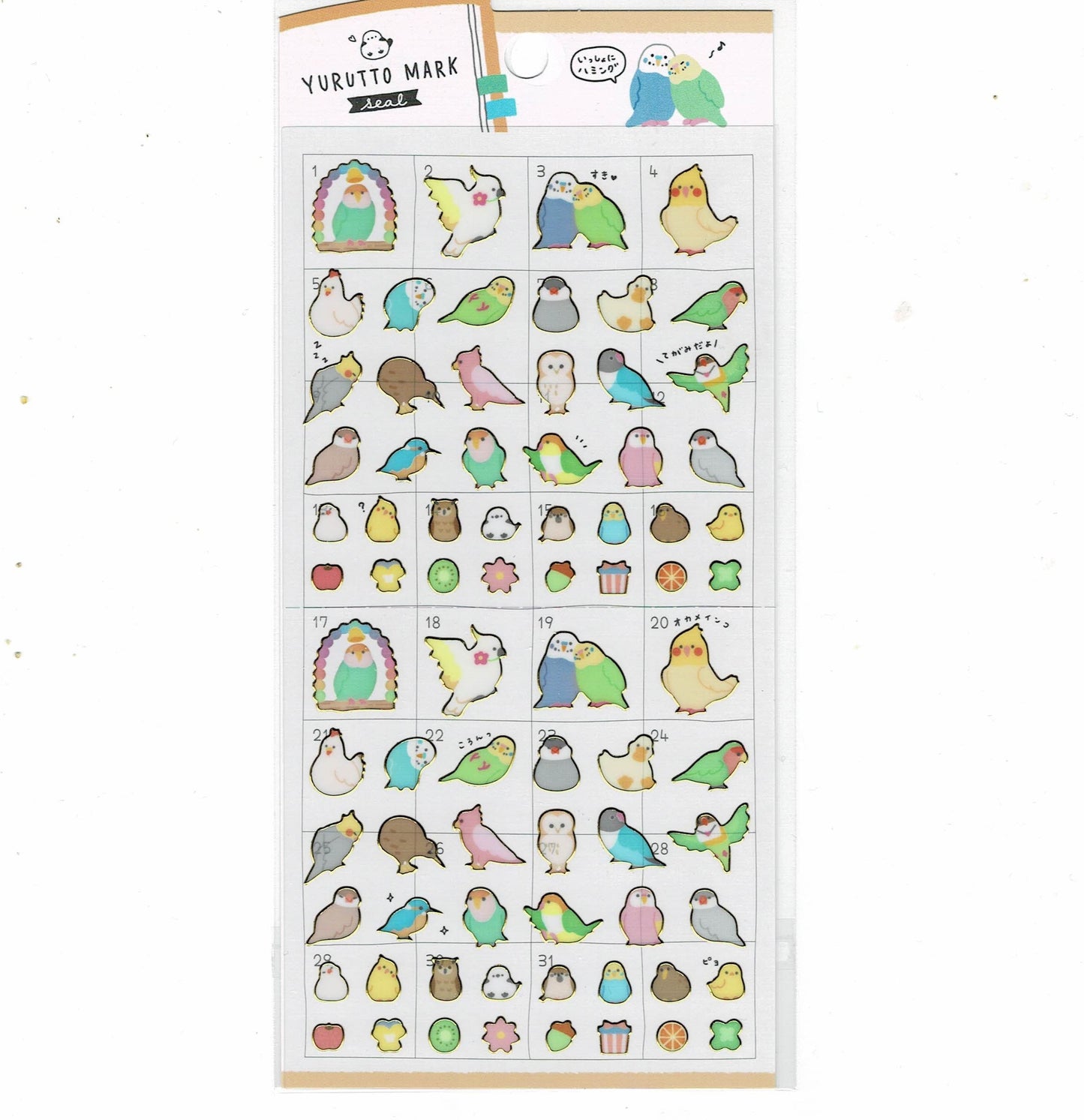 シール Yurutto Mark シール インコ、オウム、文鳥、野鳥、いろいろ