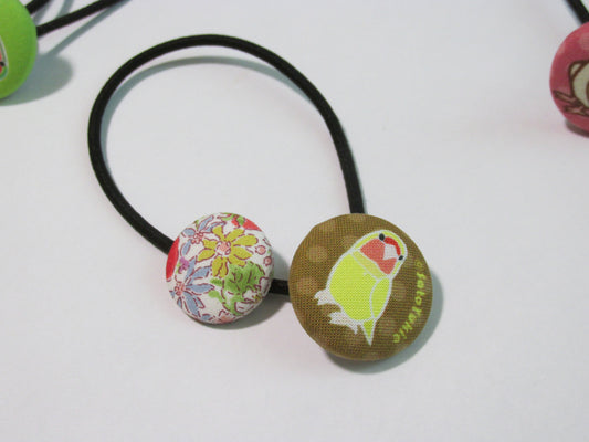 小鳥ヘアゴム コザクラインコ イエロー 3