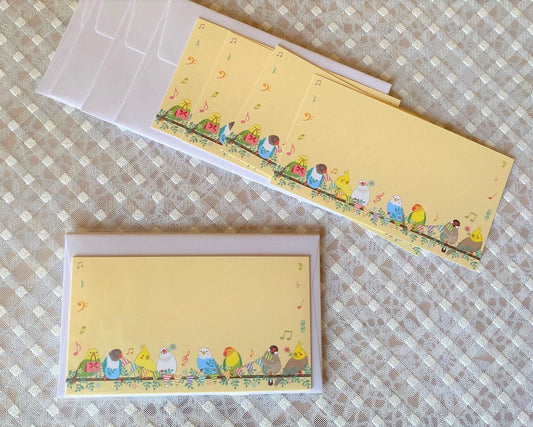 ミニギフトカードセット 4セット入り セキセイインコ ボタンインコ オカメインコ 文鳥
