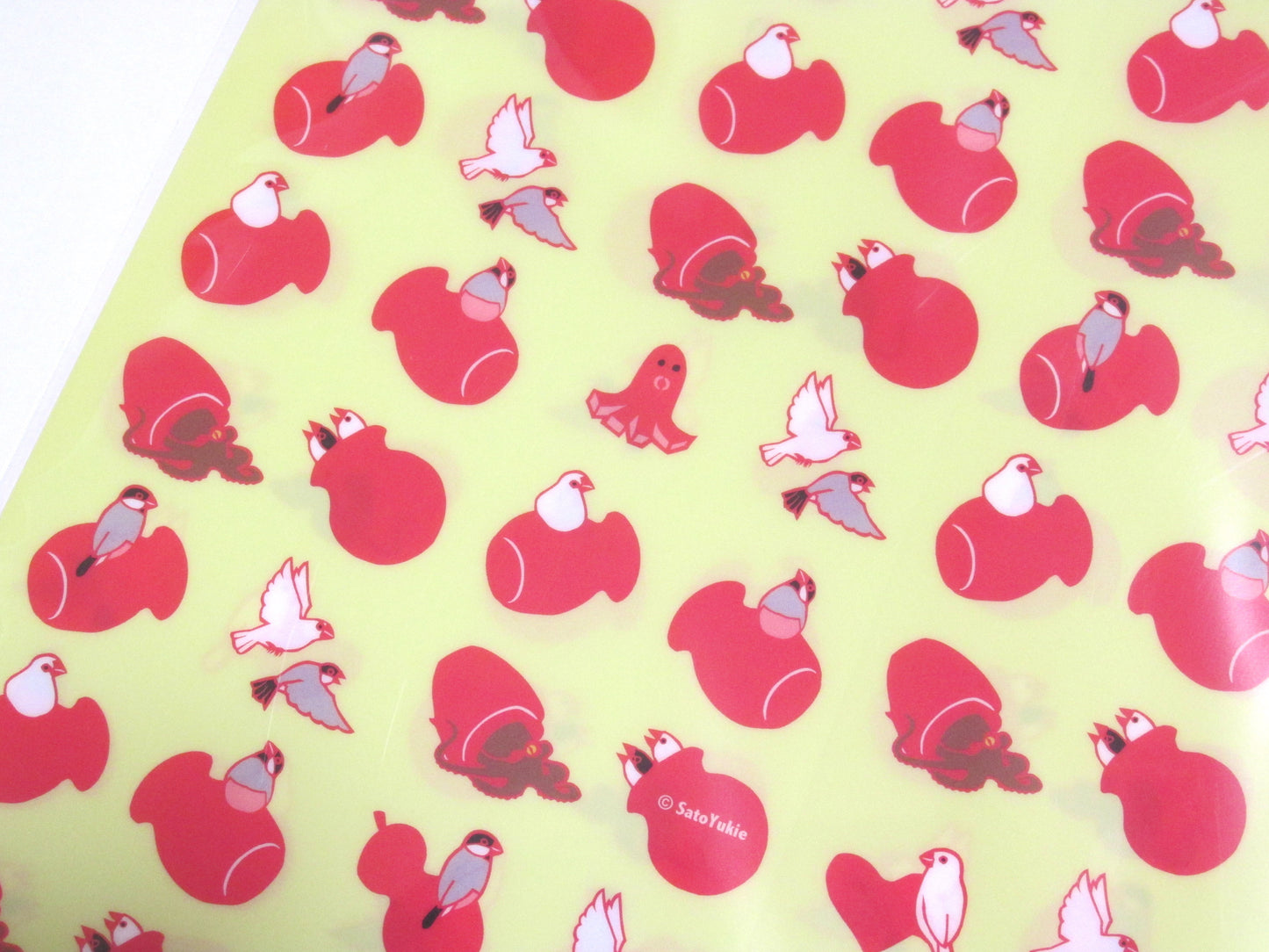 クリアファイル A4サイズ 文鳥 蛸壺 VS つぼす タコとの遭遇