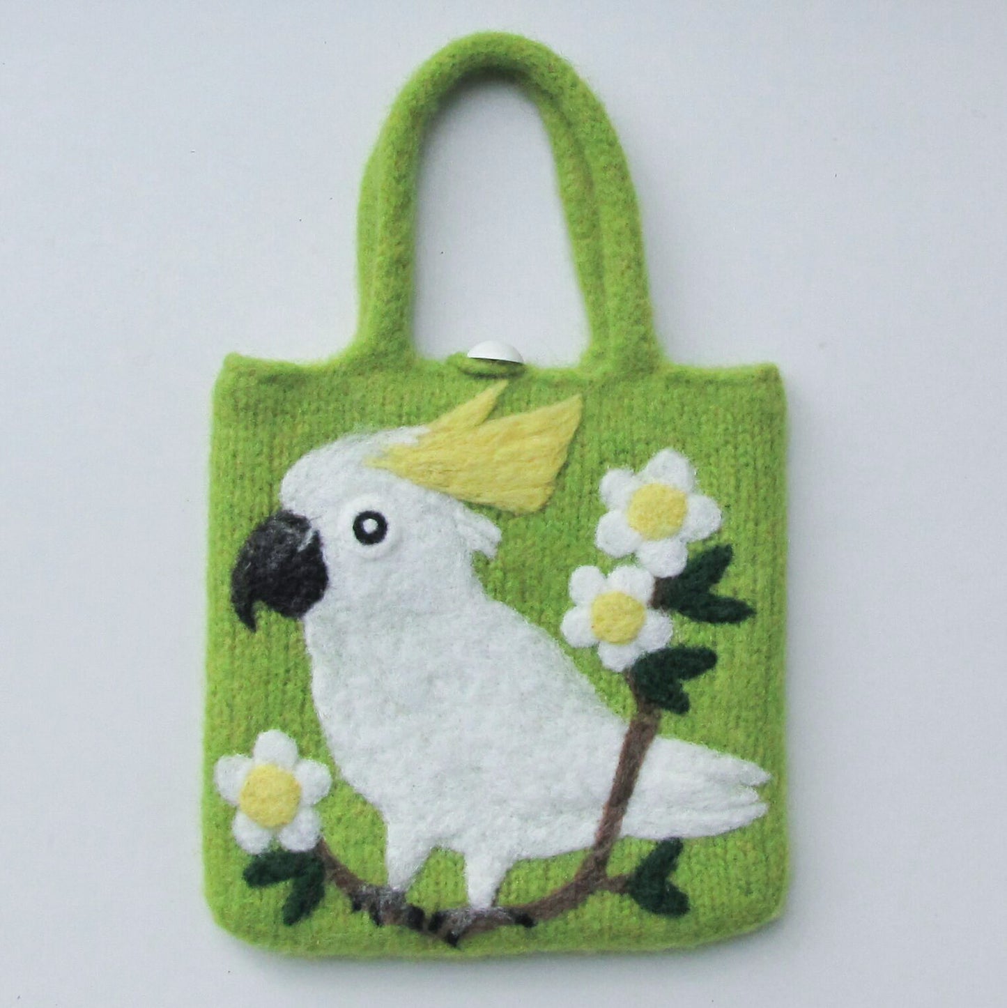 愛鳥コレクション 羊毛フェルトバッグ キバタン - 小鳥雑貨専門のお店 スウィート・バーディー・ブティック